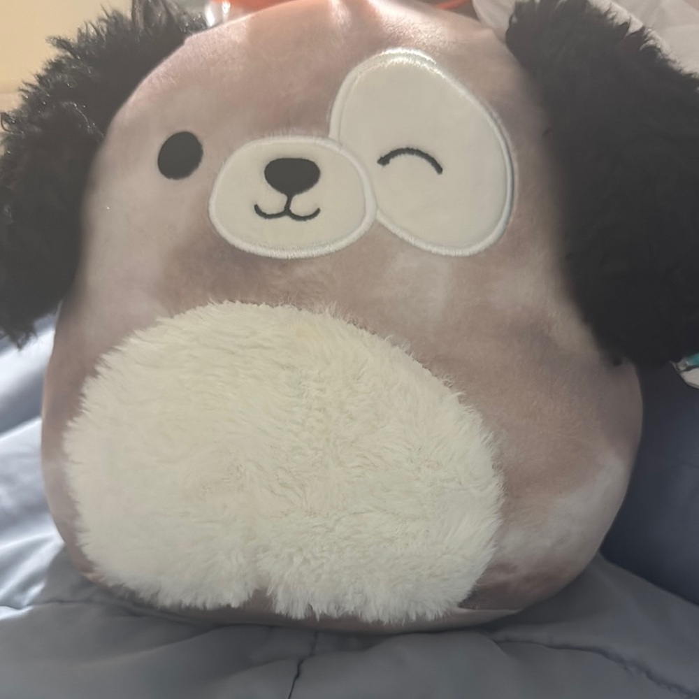 NWT original Squishmallow Plush Dog  Zerdan Brown and White 8x10